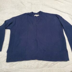 Loft Navy Blue Knit Sweater Women XL Casual Cozy Capsule Classic Basic‎ Simple